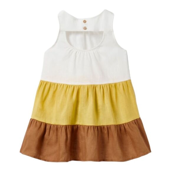 ZARA Kids | Oyster White | TIERED LINEN DRESS - Picture 2 of 4